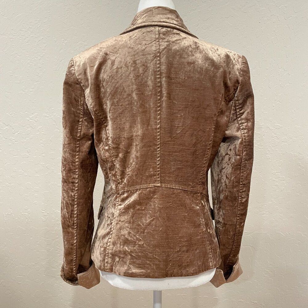 ~ RARE Free People S Boho Blazer Velvety Copper Bronze Gold Soft Button Lapels - Picture 5 of 16